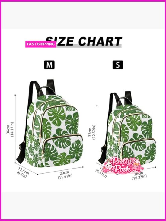 Tropical Palm Monstera Leaf Small Backpack Purse Lightweight Travel Daypack main image 6